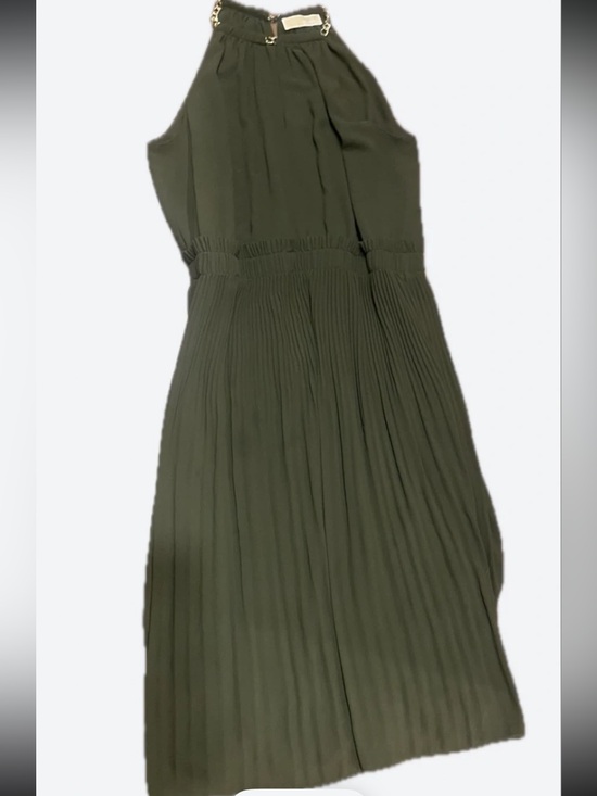 Michael Kors Dresses & Skirts - Michael Kors Olive Pleated Halter Maxi Dress